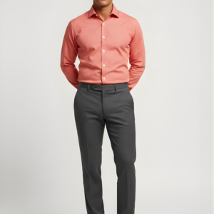 Chemise corail manches longues en coton bio