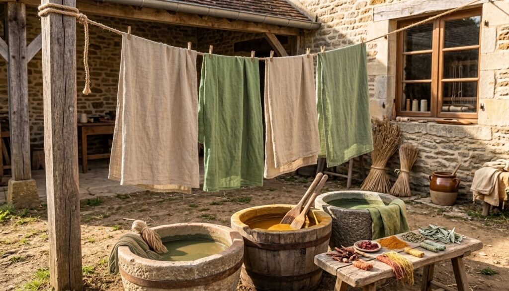 linge étendu à l'extérieur